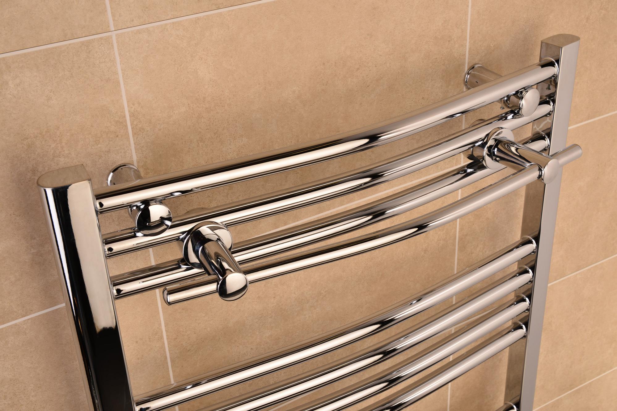 Chrome Curved Towel Bar for Heated Towel Rails