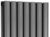 Double Panel Anthracite Vertical Flat Tube Radiator 1800 x 236 Oval Tube